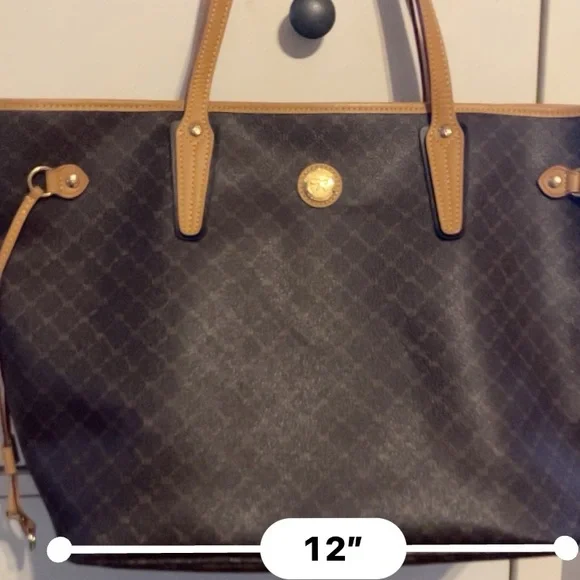 Rioni Dark Brown and Tan Tote Bag from Italy - Picture 10 of 14